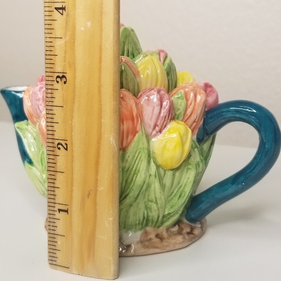 Cranbury Square March Miniature Teapot Tip-Toe Through The Tulips Floral Teapot - Picture 11 of 13